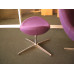 Egg Chair With Ottoman In Purple Coarse Fabric