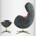 Egg Chair In English Flag Fabric With Ottoman