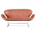 Swan Sofa In Real Calf Leather