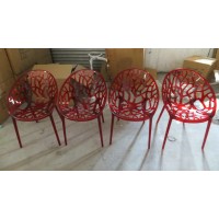 Kartell Style Ghost Tree Chair In Red Color